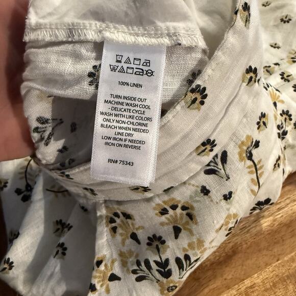 Joie Pants Wide Leg Linen Floral Pockets Bohemian Cropped Women’s Small - Picture 4 of 9